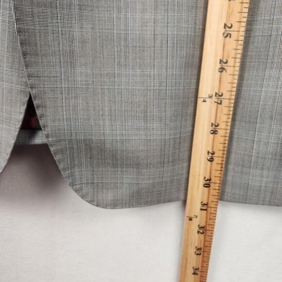 Sam Surin Bespoke Blazer Men 42 Gray Glen Plaid Luxury Wool Italy Jacket EUC - Picture 13 of 16